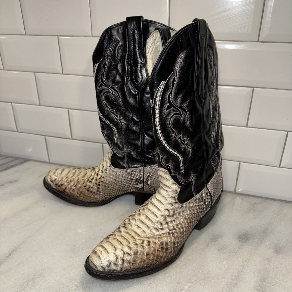 jb dillon Snakeskin Cowboy Boots Vintage‎ 8EE